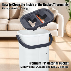 360 Magic Ultra-Fine Fiber <b>Flat</b> <b>Mop</b> Twisting Device Simple <b>Mop</b> Bucket Set for Floor Cleaning Includes Dirty Water Separation <b>Mop</b> - Product Image 2