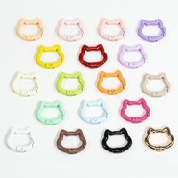 Mousqueton porte-clés tête de chat à ressort, peint, irrégulier, anneau ouvert, accessoires DIY pour sacs, fermoirs de sac, crochet