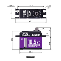 Mini Servo Digital Programable AGFRC A35CHS de 10.5KG y 0.075S de Alta Velocidad, con Carcasa CNC Completa y Núcleo HV sin Escobillas para Planeadores/Jet RC