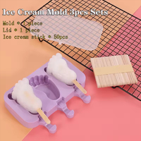 Moule à glace en silicone de qualité alimentaire, écologique, motif dessin animé, pour sucettes glacées maison multi-formes, avec bâtonnets, compatible lave-vaisselle
