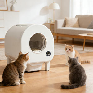 Bac à litière pour chat directement de l'usine, bac à litière fermé, facile à nettoyer, grande capacité, contrôle des odeurs, durable pour les chats - Product Image 1