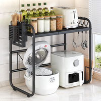 Support de cuisine pour four à micro-ondes support de rangement extensible en métal double couche cuiseur à riz appareil de comptoir vaisselle multicouche