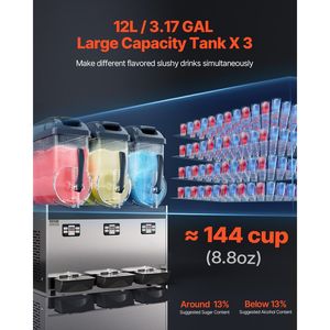 Commercial 12Lx3 <b>Slushy</b> <b>Machine</b> Margarita Smoothie Frozen Drink Dispenser High-capacity <b>Maker</b> - Product Image 2
