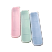 Boîte de rangement portable de luxe pour couverts, étui à cuillères et fourchettes, sac de vaisselle multicolore transparent en plastique pour étudiants et usage domestique