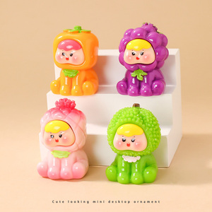 Nuevo diseño Color sólido pierna expresión fruta bebé lindo dibujos animados resina artesanías Diy coche decoración <span class=keywords><strong>de</strong></span> escritorio juguetes bolsas ciegas - Product Image 4