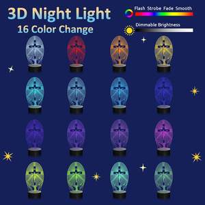 Lámpara de Mesa con Diseño de Crucifijo, Ilusión Óptica 3D, para Mesita de Noche, Venta al Por Mayor - Product Image 4