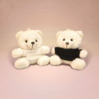 Cadeaux promotionnels de mariage Mini ours en peluche animal porte-clés avec t-shirt Porte-clés peluche personnalisé