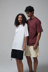 Camisetas Blancas Lisas con Hombros Caídos, 100% Algodón, Camisetas Casuales de Gran Gramaje, Camisetas Personalizadas con Logotipo, Camisetas Extra Grandes para Hombre - Product Image 2