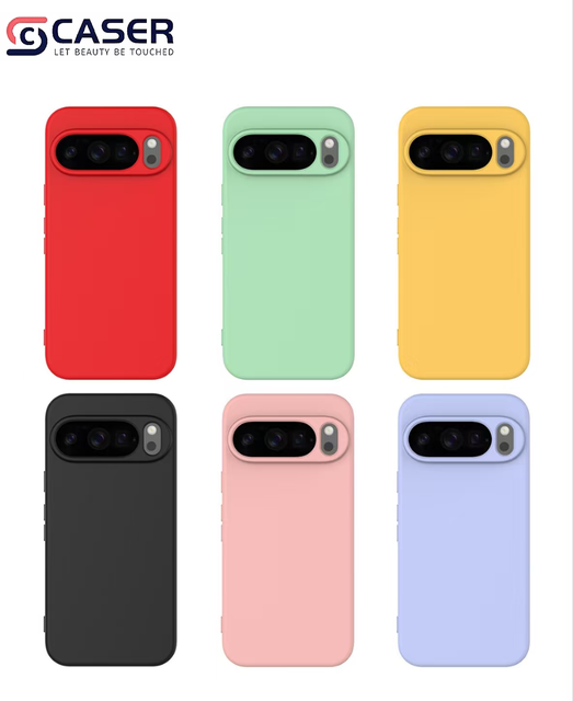 2025 Pure Color Silicone Skin Felling Wrist Strap Ins Style Shockproof Full Coverange Mobile Phone Case for Google Pixel 10 9 8