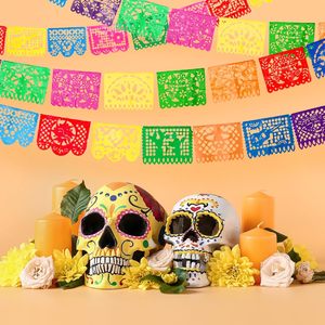 Cinco de mayo Dia de los Muertos trang trí ngày của người chết trang trí biểu ngữ bữa tiệc Mexican Fiesta nhựa papel picado Banner - Product Image 3