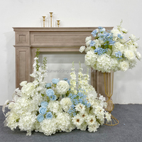 Boules florales artificielles de haute qualité en soie blanche et bleue de la marque Sunwedding Promise pour centres de table de mariage
