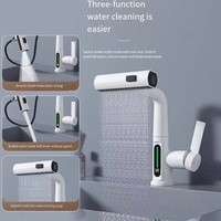Robinet intelligent à affichage numérique sur l'eau pluie à jet vertical lavabo de douche robinet de cuisine 360 degrés