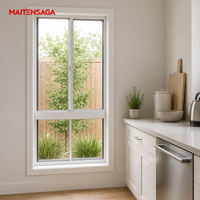 Fenêtre coulissante en aluminium avec panneaux inférieurs fixes en verre clair, fenêtres coulissantes de cuisine pour appartement, maison, hôtel
