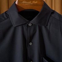 Kemeja Bisnis Pria Campuran Sutra Mulberry Cepat Kering Katun Twill Pewarnaan Benang Anti Kusut Anti Bulu Halus Kemeja Pria Berkelanjutan