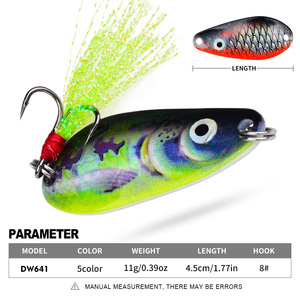 Esca Metallica di Alta Qualità 11g 4.5cm per Pesci d'Acqua Salata <span class=keywords><strong>e</strong></span> Persici, per <span class=keywords><strong>Pesca</strong></span> in Mare <span class=keywords><strong>e</strong></span> Fiumi, Esca Spinner VIB - Product Image 2