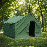 Tente de camping en toile robuste 3m x 4m, imperméable, pour l'été, le glamping, le safari, ouverture automatique rapide, pour 8 à 12 personnes