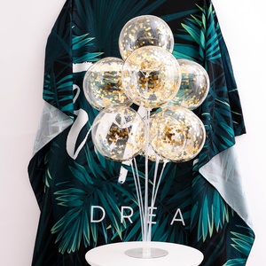 decoración del partido colorido metálico confeti claro transparente soporte <span class=keywords><strong>bobo</strong></span> globos conjunto - Product Image 2