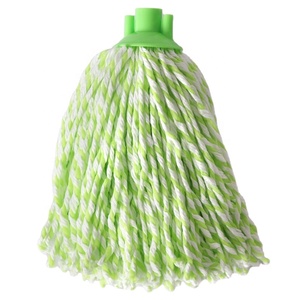 Floor Cleaning Microfiber Mop Head Round Plastic Head Mop Refill White Mixed Color Yarn Mop Replacement