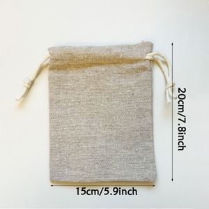 Sachet réutilisable en mousseline de lin et coton avec cordon de serrage, portable, 15x20cm, pour bonbons, grains de café, idéal pour la maison et les cadeaux - Product Image 5