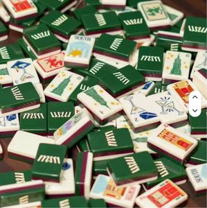 Jeu de Mahjong de Luxe Thème Urbain Américain : New <span class=keywords><strong>York</strong></span> et Paris – Design Vert et Jaune pour le Divertissement Familial - Product Image 4