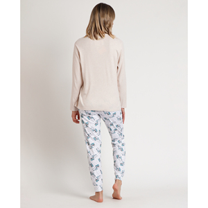 ARACHIDES ODM Mujer Pijama Manga Larga Let It Snow Spandex Cierre Elástico Y Botones Respirable Estilo PJ Para Invierno - Product Image 3