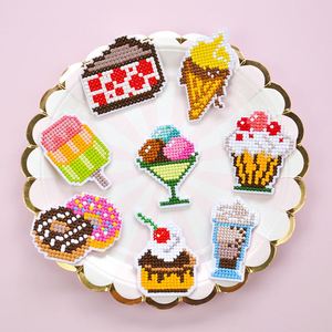 New Design <b>Iron</b> on Embroidered Block Style Ice Cream Cake Donut Desert Patch for Clothes Bag Decoration - Product Image 2
