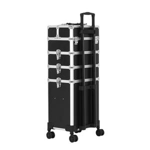 Chariot de Salon Qihui avec Roues Universelles, Grande Capacité, Noir, Valise de Rangement Professionnelle pour Maquillage et Beauté, Amovible - Product Image 4