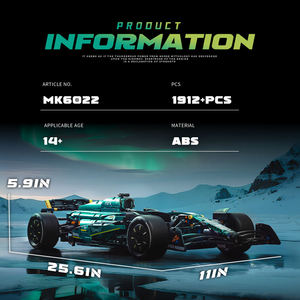 Blocs de construction de voiture de course de <span class=keywords><strong>Formule</strong></span> <span class=keywords><strong>1</strong></span> à l'échelle <span class=keywords><strong>1</strong></span>:8, jouet mécanique Technic, modèle de moto, style supercar, kit de construction pour enfants de 8 à 13 ans - Product Image 5