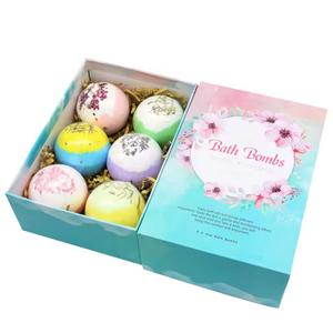 Caja de Embalaje de Papel para Bombas de Baño Vacías con Logotipo Personalizado, Caja de Regalo para Bombas de Baño Hechas a Mano, Embalaje Impreso de Lujo - Product Image 1
