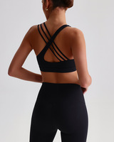 Soutien-gorge de sport croisé au dos pour femme GH, doux, extensible, maintien élevé, idéal pour le yoga, la gym, l'entraînement, le fitness, vêtements de sport, avec logo personnalisé, haut pour femmes