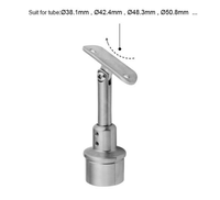 Support de garde-corps en acier inoxydable excentrique et courbé pour poteau de balustrade en verre, réglable pour escalier et balcon