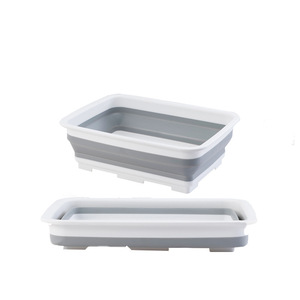 Draagbare opvouwbare rechthoekige wasbak van huishoudelijk plastic voor gebruik in keuken, badkamer, buiten en tijdens reizen - Product Image 5