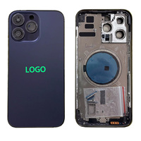 Boîtier de téléphone portable pour iPhone 13/14 Pro Promax, remplacement complet du châssis avec vitre arrière et cadre intermédiaire