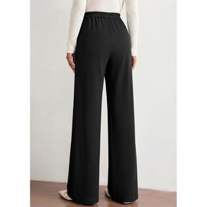 FOXA Palazzo Pants Women High Waisted Wide Leg Crepe Anti Wrinkle Pleated Dressy Work Casual <b>Trousers</b> - Product Image 4