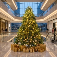 Nouvelles décorations d'arbre de Noël artificielles haut de gamme écologiques pour usage domestique Lumières LED en épicéa sur pied de haute qualité