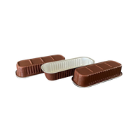 Barquette de cuisson jetable en aluminium de 200 ml, mini-récipient à gâteau, résistant au four, rectangulaire, écologique, qualité alimentaire, pour pâtisserie maison et desserts