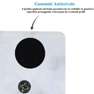 Vassoio rettangolare in marmo con manici in metallo 40x20 cm per servire e per uso in cucina - Product Image 3