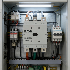 كونتاكتور إيتون DILM300A/22(RA250) عالي الأداء، ثلاثي الأقطاب، 300 أمبير، 160 كيلوواط، 2 مفتوح عادةً، 2 مغلق عادةً، 110-250 فولت 50/60 هرتز، يعمل بالتيار المتردد والمستمر - Product Image 3