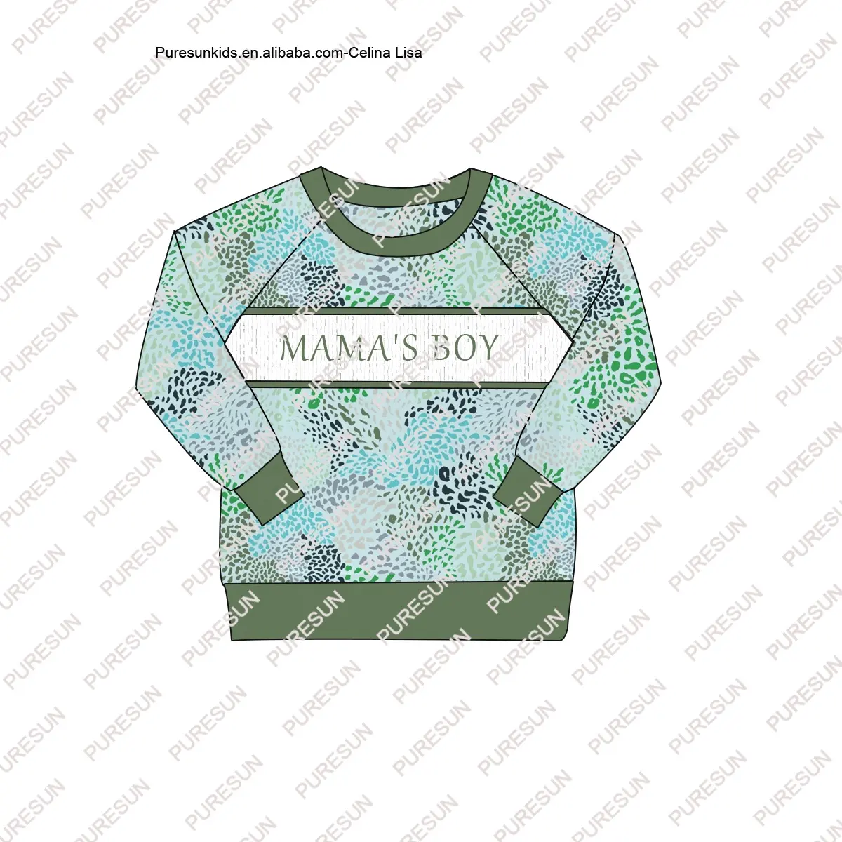 PURESUN abbigliamento personalizzato per bambini smock con stampa mimetica pullover mama felpa da bambino da bambino