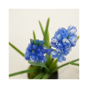 Ornements de <span class=keywords><strong>jardin</strong></span> en plein air en pot, fausses fleurs de roseaux bleues, décoration verte artificielle, vente en gros - Product Image 4