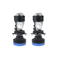 Nouvel Arrivage – Ampoule de Phare Mini H4 69W avec Lentille de Projecteur Bi-LED Matrice I4 6000K – Éclairage Automobile H4 Triple Lentille LED pour Moto