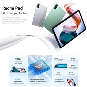 Xiaomi <span class=keywords><strong>Redmi</strong></span> <span class=keywords><strong>Pad</strong></span>, versión global, <span class=keywords><strong>4GB</strong></span> + <span class=keywords><strong>128GB</strong></span>, MTK Helio G99, pantalla de 10,6 ", batería de 8000mAh, altavoces cuádruples Dolby Atmos - Product Image 2