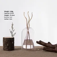 Bouteille de parfum décorative en verre borosilicate, accessoires pour diffuseur à bâtonnets, flacon vide à double paroi pour huile aromatique