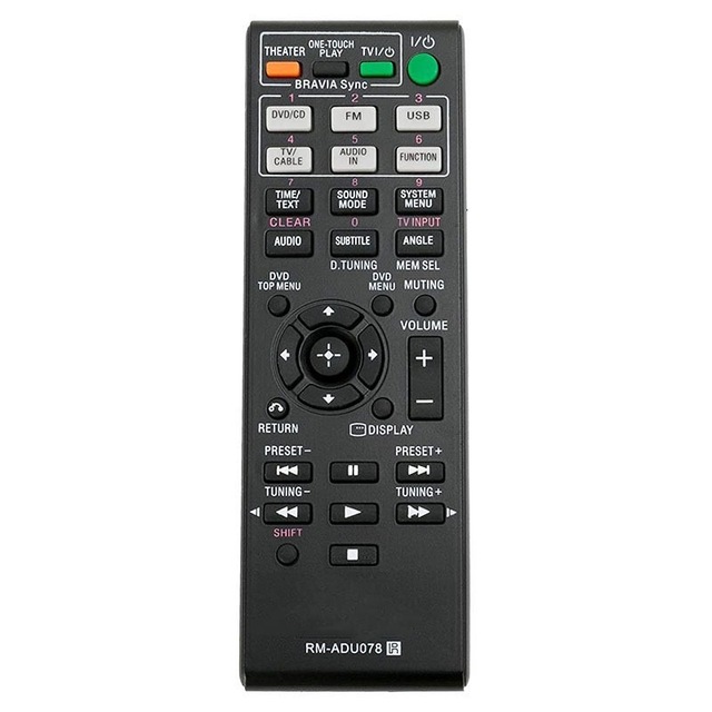 RM-ADU078 - Replacement Remote Control for Sony DVD Home Theater System DAV-TZ710 HBD-DZ170 HBD-DZ171 HBD-DZ175 HBD-TZ135 HBD-TZ