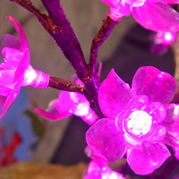 Chinesische Outdoor-Garten-Landschaftsdekoration 1,5m Künstlicher Luxus-Kirschblütenbaum aus Kunstharz mit LED-Beleuchtung in Rosa