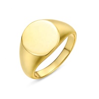 Anillo Sencillo Clásico de Plata 925, Anillo de Sello Personalizado con Grabado de Nombre, Logotipo o Diseño para Hombre y Mujer