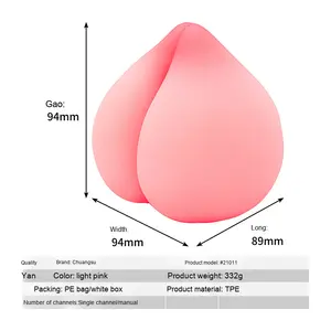 Toptan yetişkin erkek TPE gerçekçi şeftali meme topu seksi kalıp yerleştirilebilir Masturbator fincan vajina tipi seks bebek - Product Image 5