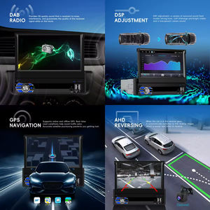 Podofo 8 Cores <b>Android</b> Car Radio Stereo 7'' 4+64GB Wireless CarPlay <b>Android</b> Auto BT WiFi 4G LTE GPS DSP USB Retractable Screen - Product Image 3