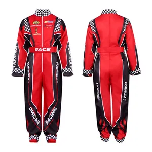 <span class=keywords><strong>Traje</strong></span> Clásico de Carreras de una Pieza Color <span class=keywords><strong>Rojo</strong></span> para Adultos y Niños, Uniforme de Cosplay y Entrenamiento de Karting para el Verano - Product Image 2