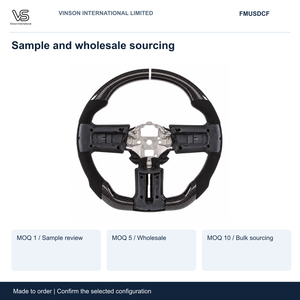Volant en fibre de carbone pour Ford Mustang, configuration sélectionnée avec centre ouvert FMUSDCF - Product Image 5
